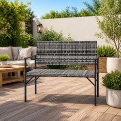 2-Seater Garden Bench with Grey Colour and Steel Frame