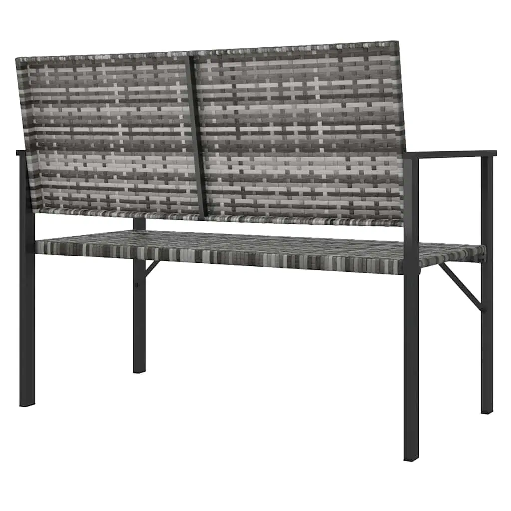 2-Seater Garden Bench Outdoor Patio Furniture Grey Steel Frame with Backrest Armrests