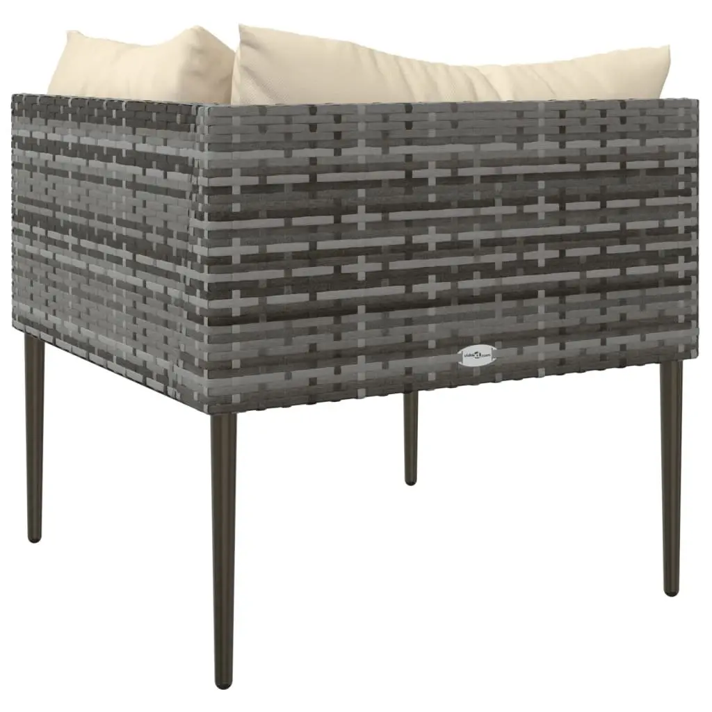 Garden Corner Sofa Outdoor Lounge Set Grey Modular Sectional Seating with Cushions