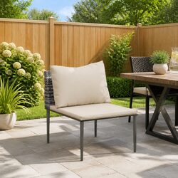 Grey Cushioned Modular Garden Sofa - Dimensions and Materials