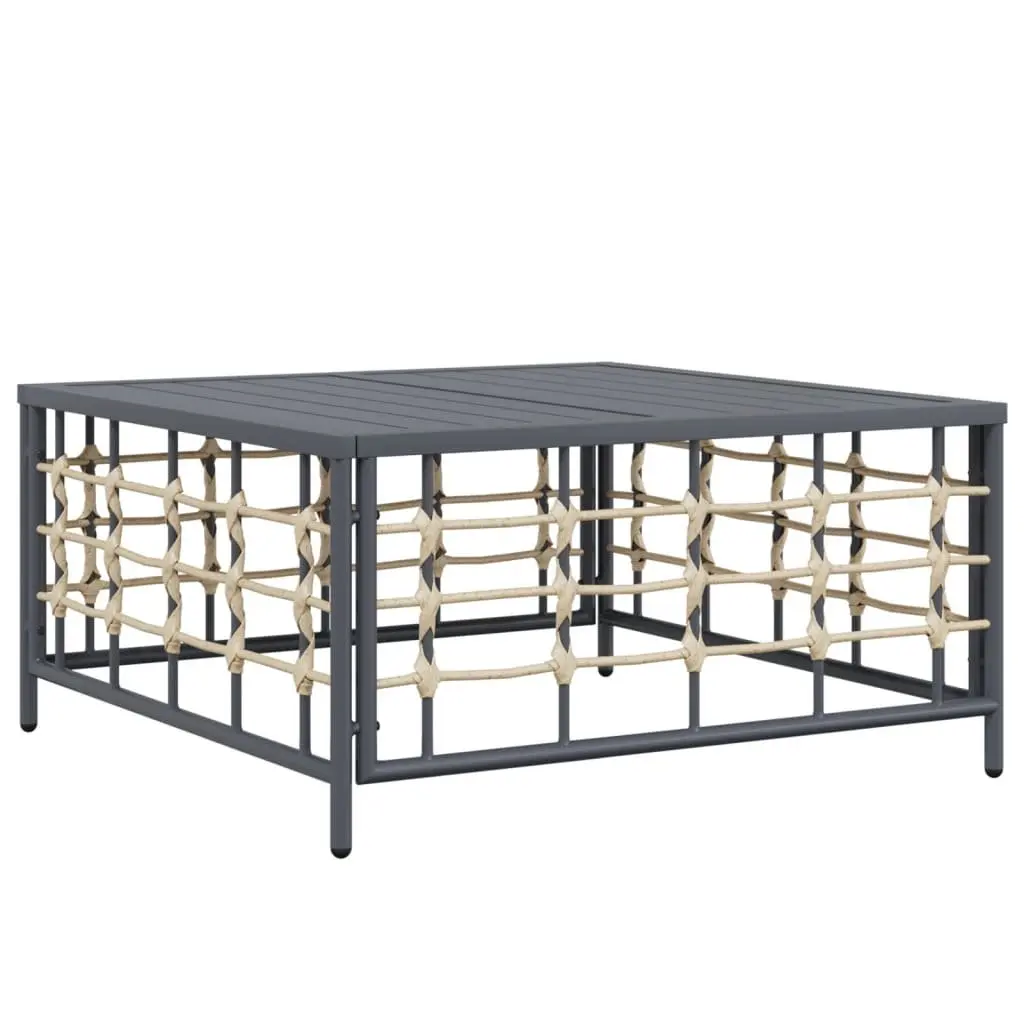 Garden Table Anthracite Outdoor Patio Coffee Table Poly Rattan Weather Resistant