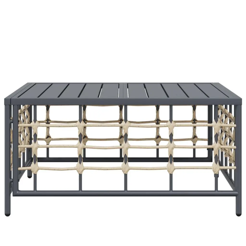 Garden Table Anthracite Outdoor Patio Coffee Table Poly Rattan Weather Resistant