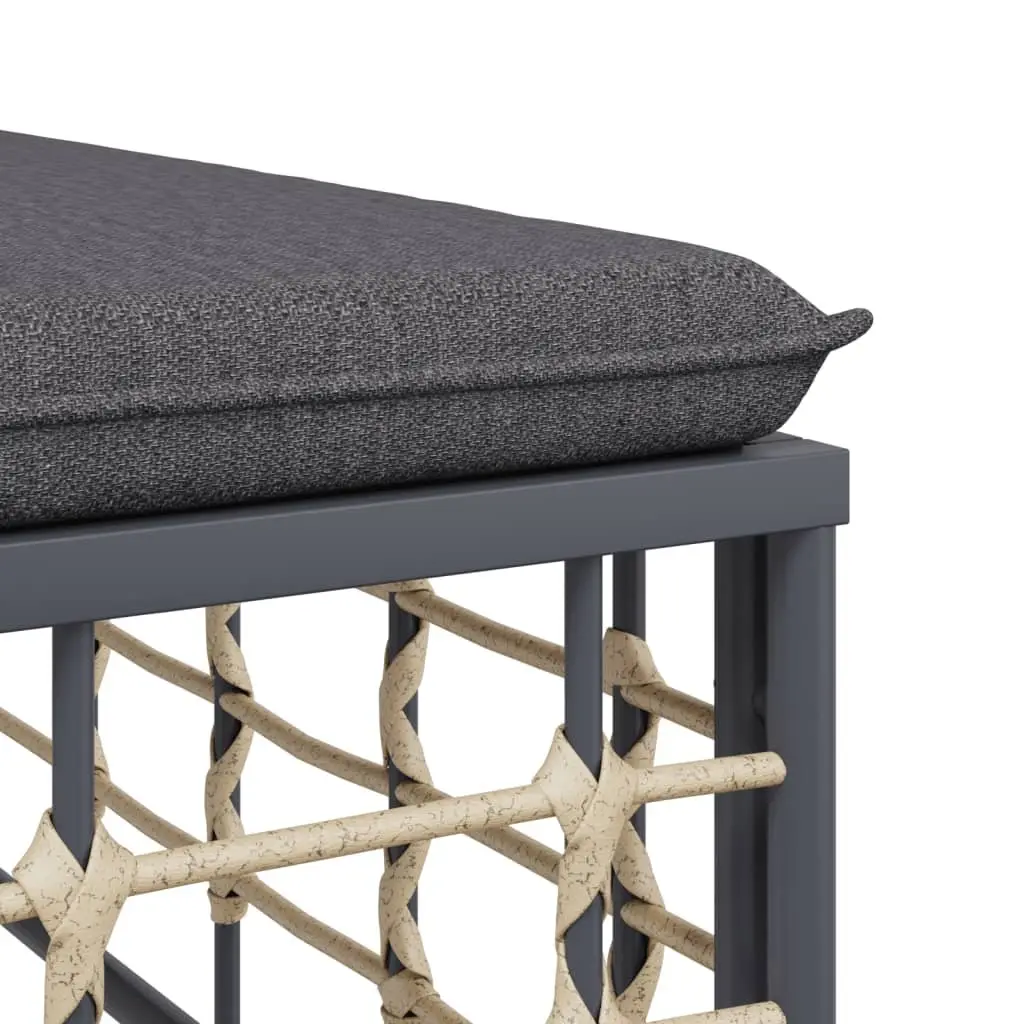 Garden Footstool Ottoman Outdoor Use Anthracite Size