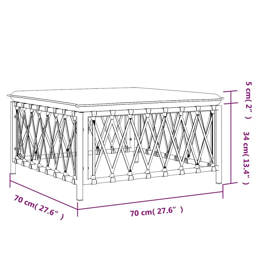 Garden Footstool Outdoor Seating White Woven Fabric