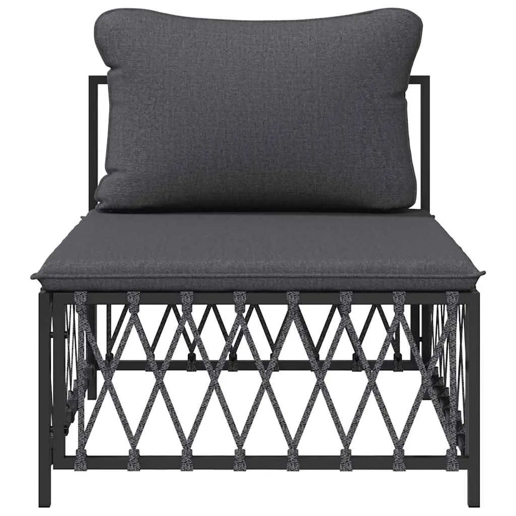 Modular Outdoor Sectional Sofa Unit Anthracite for Garden Seating with Cushions
