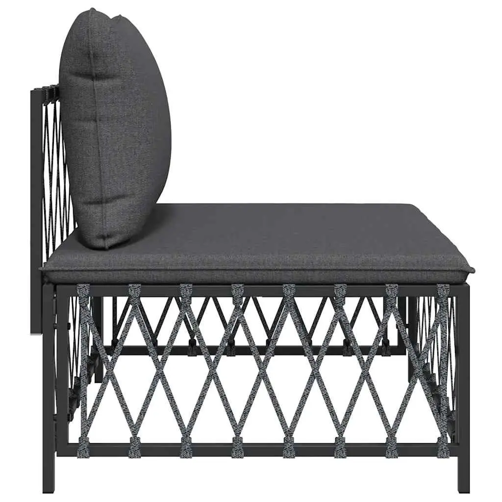 Modular Outdoor Sectional Sofa Unit Anthracite for Garden Seating with Cushions
