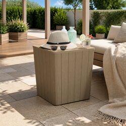 Garden Storage Table with Removable Lid Outdoor Furniture Brown