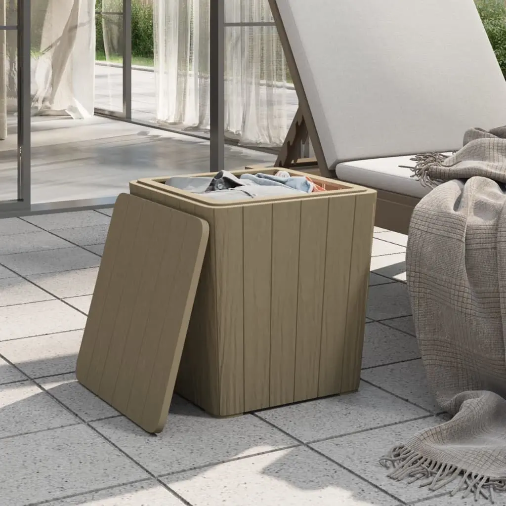 Garden Storage Table with Removable Lid Outdoor Furniture Brown