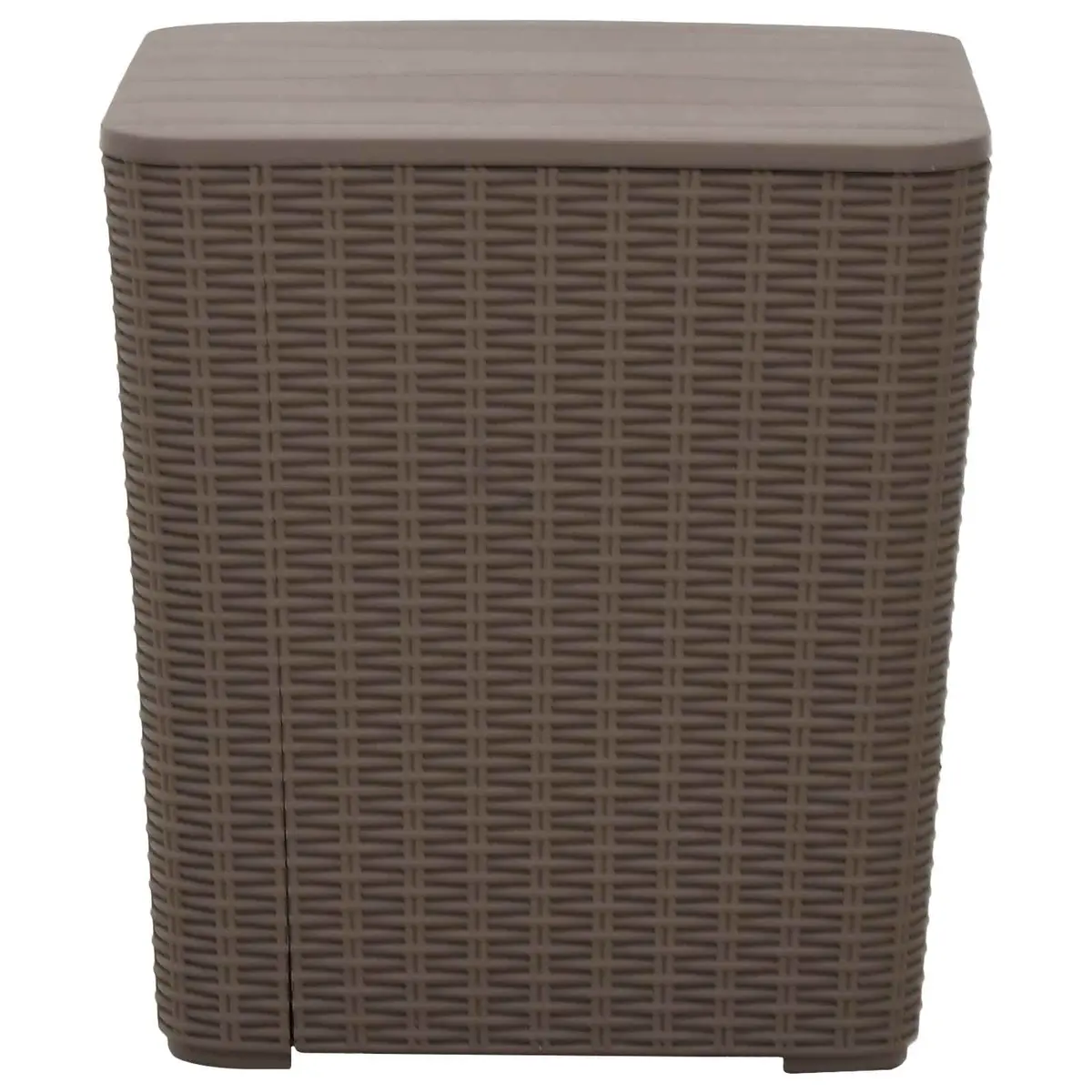 Garden Storage Table Outdoor Furniture Removable Lid Brown Side Table
