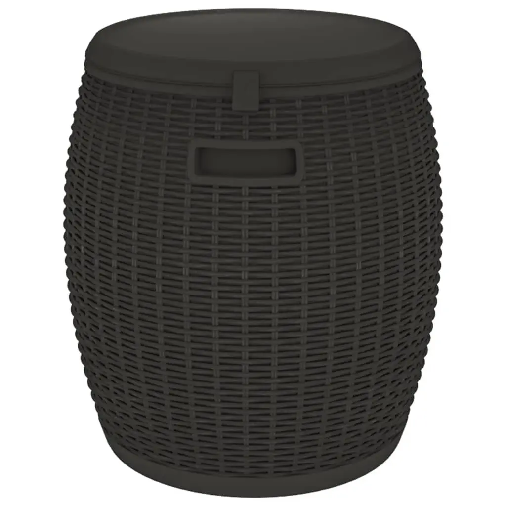 Garden Storage Box 4-in-1 Outdoor Stool Side Table Ice Cooler Black