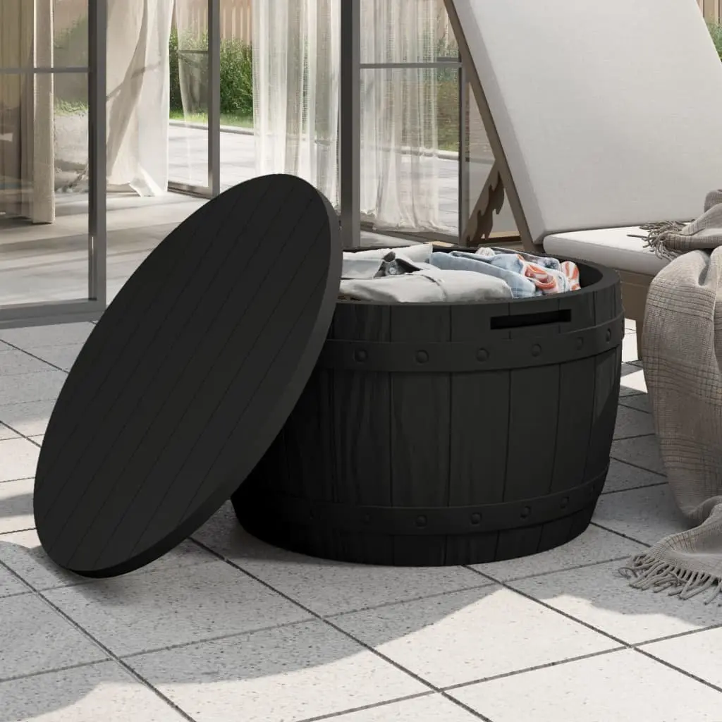 Garden Storage Box Outdoor Bench Seat Table Black