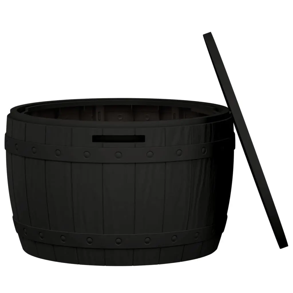 Garden Storage Box Outdoor Bench Seat Table Black
