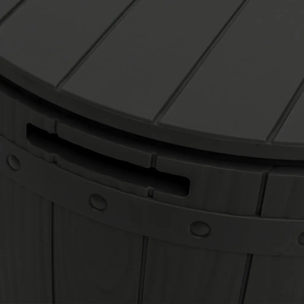 Garden Storage Box Outdoor Bench Seat Table Black