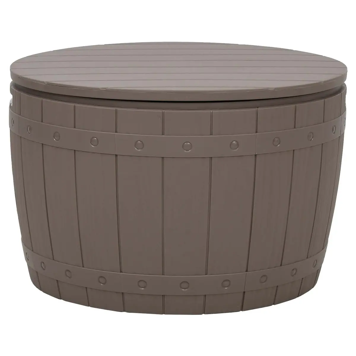 Garden Storage Box 3-in-1 Outdoor Bench Seat Table Brown Polypropylene Organiser