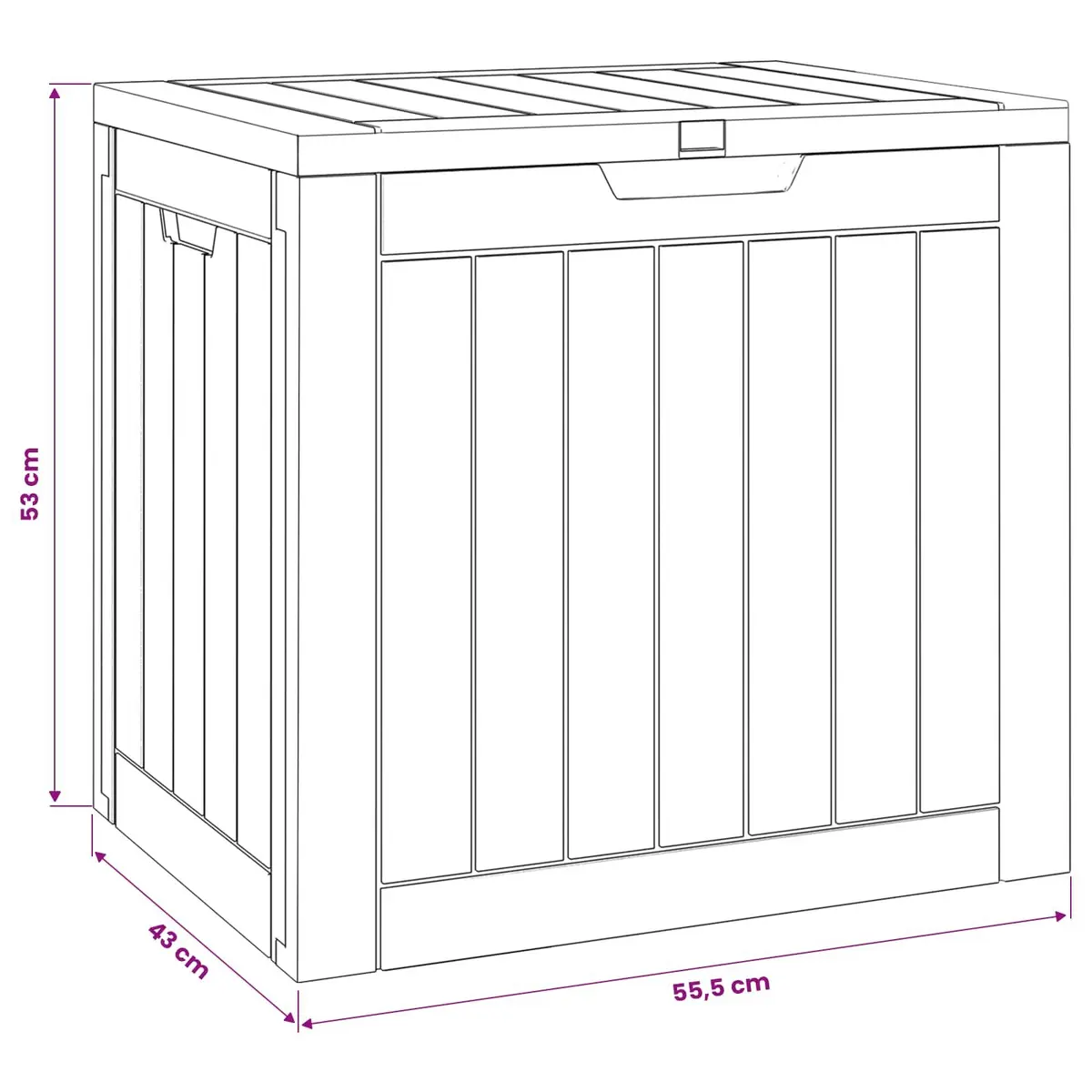 Outdoor Storage Box Grey Garden Furniture Bench Seat 55.5 x 43 x 53 cm Polypropylene