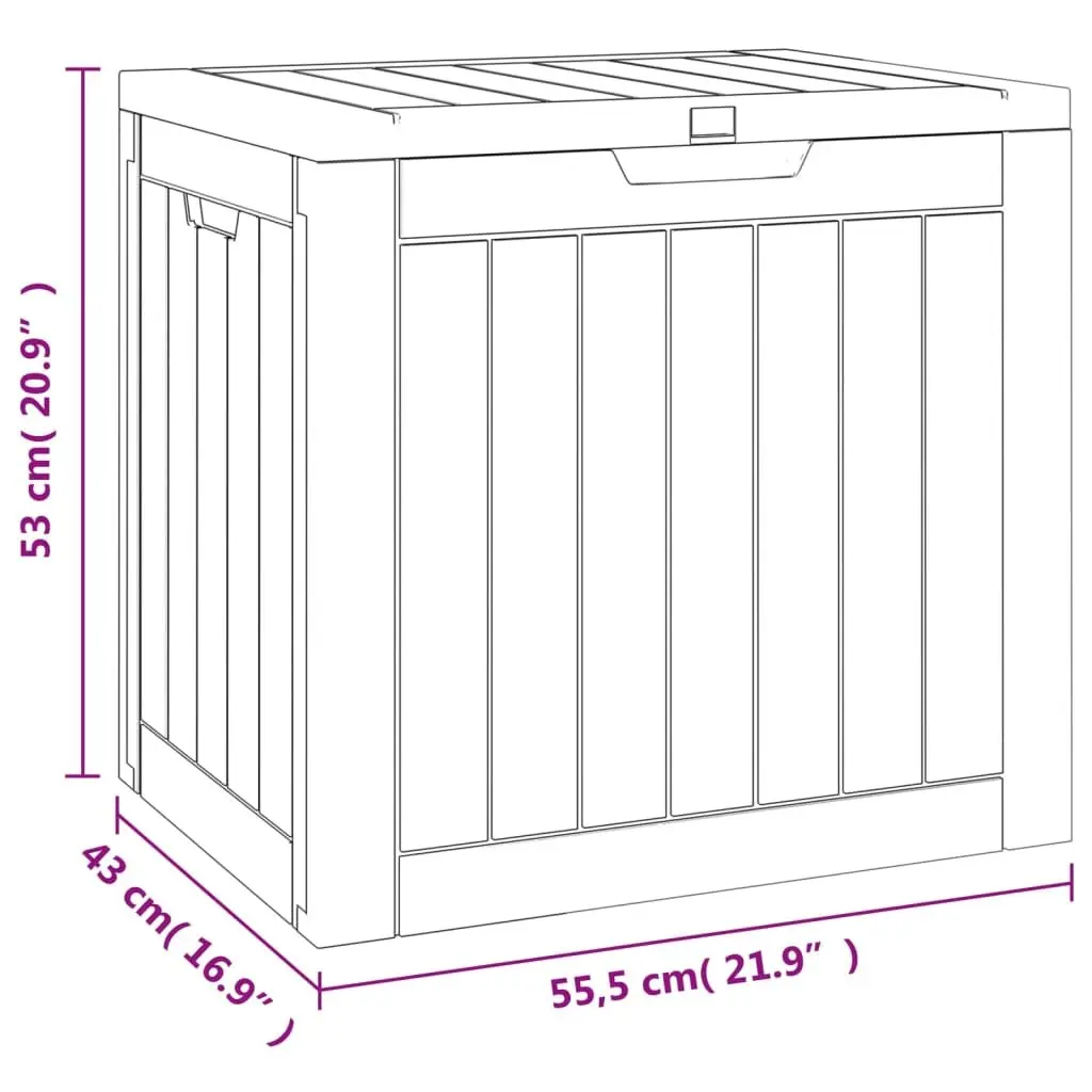Garden Storage Box Outdoor Furniture 55.5 x 43 x 53 cm Black