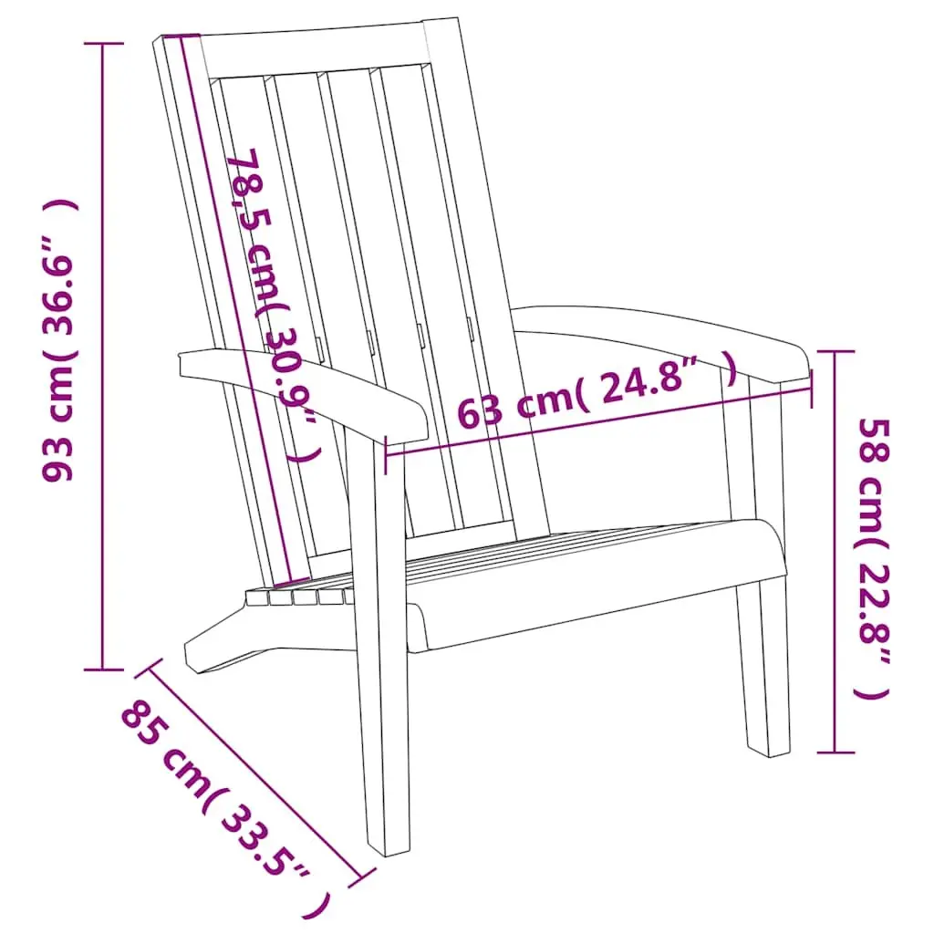 Outdoor Adirondack Chair Garden Lounge Seating Patio Furniture Light Brown
