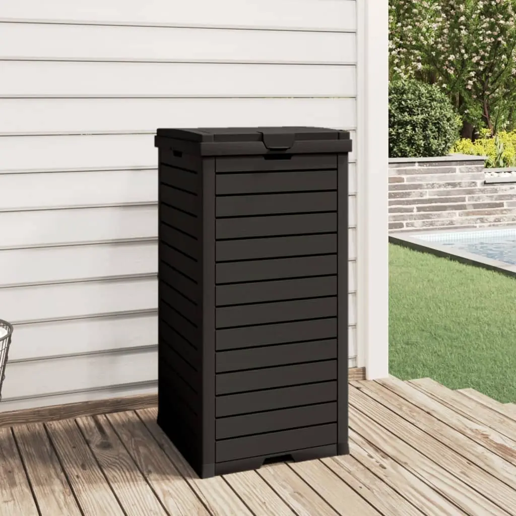 Black Outdoor Garbage Bin 41x41x86cm