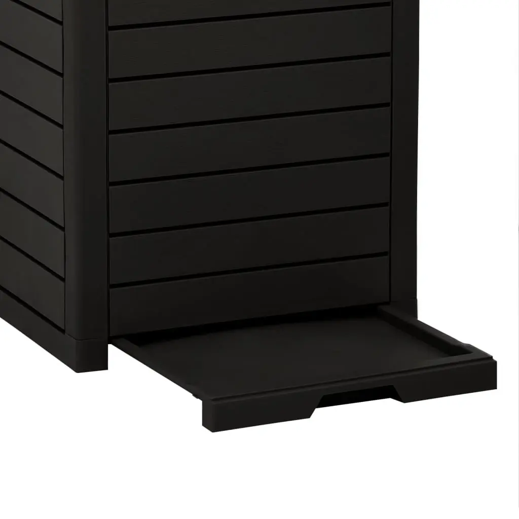Black Outdoor Garbage Bin 41x41x86cm