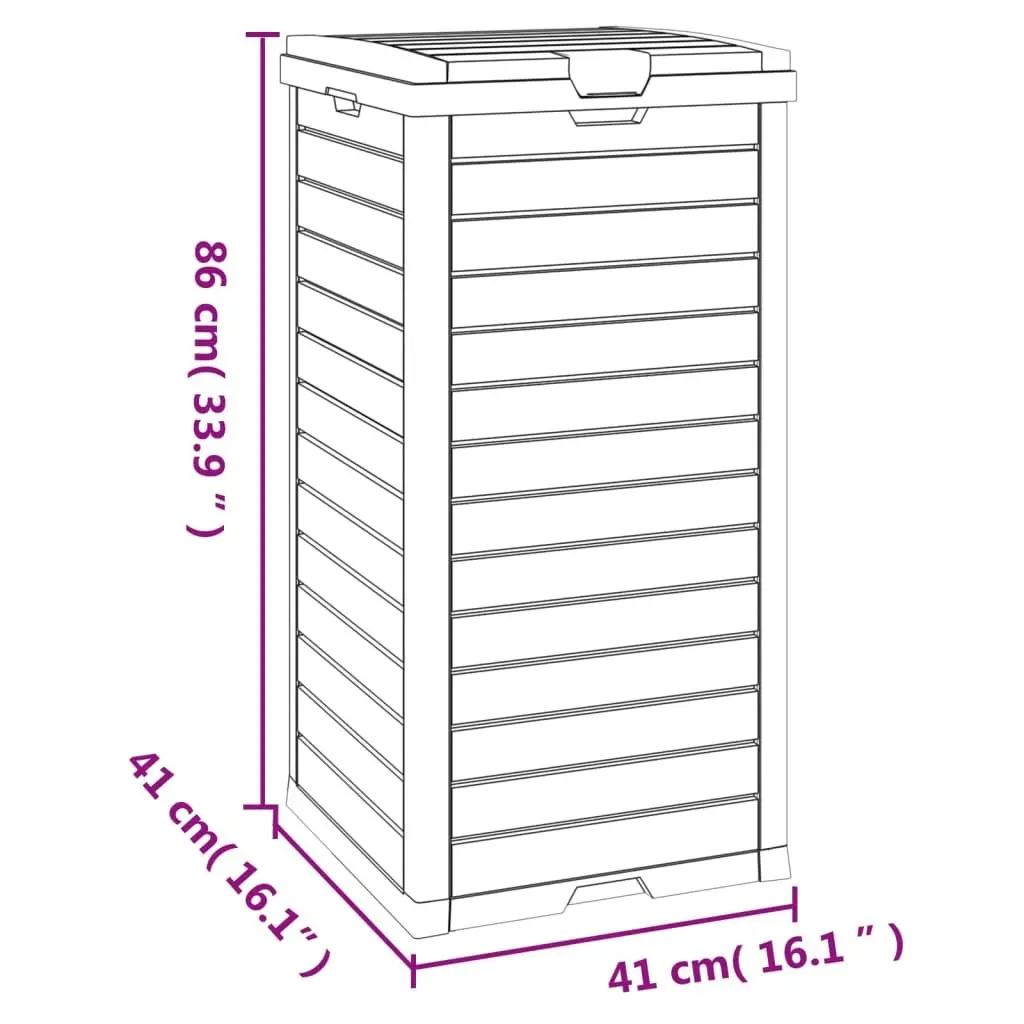 Black Outdoor Garbage Bin 41x41x86cm