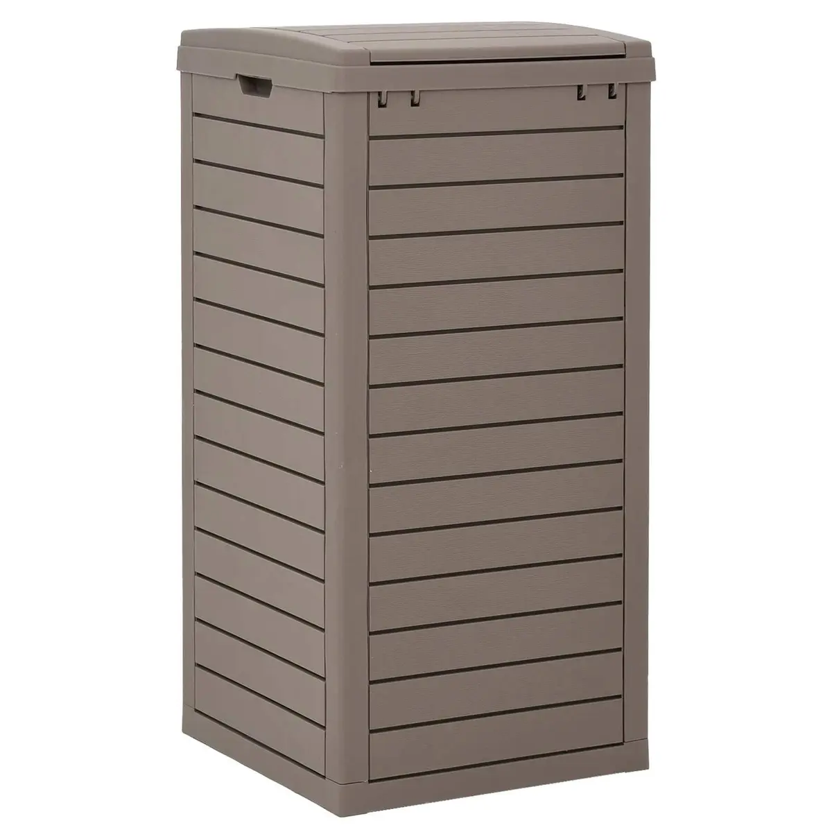 Outdoor Garbage Bin 118L Brown Double Lid Waste Rubbish Container Polypropylene