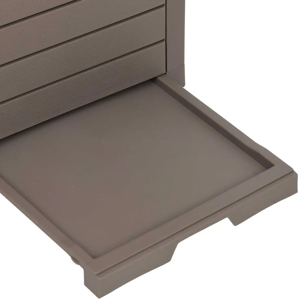 Outdoor Garbage Bin 118L Brown Double Lid Waste Rubbish Container Polypropylene