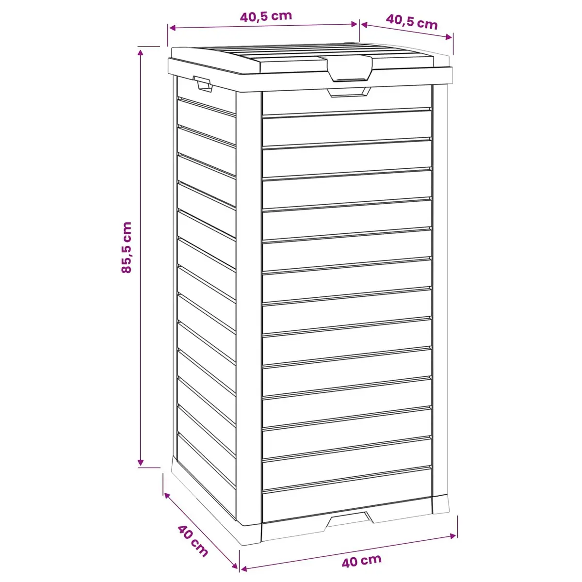 Outdoor Garbage Bin 118L Brown Double Lid Waste Rubbish Container Polypropylene