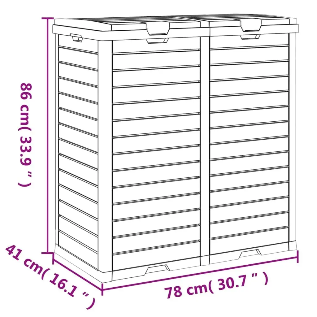 230L Outdoor Garbage Bin with Double Lid