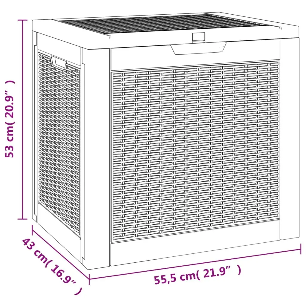 Outdoor Garden Storage Box Brown Rattan Design Patio Furniture Organizer
