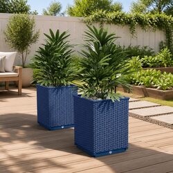 Grey Planters Set of 2 - 30x30x37cm, Polypropylene Material