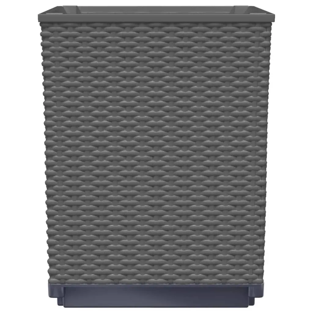 Planter Pots Set of 4 Outdoor Use Black Square Garden Flower Box 30x30x37cm
