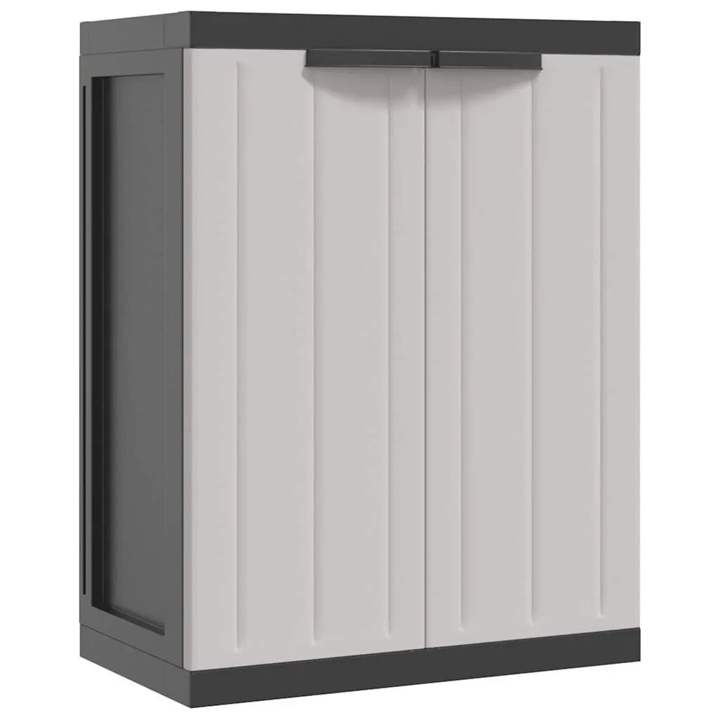 Outdoor Storage Cabinet Grey Black Garden Cupboard Lockable Adjustable Shelves