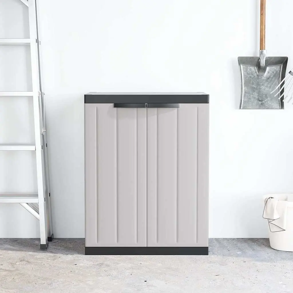 Outdoor Storage Cabinet Grey Black Garden Cupboard Lockable Adjustable Shelves