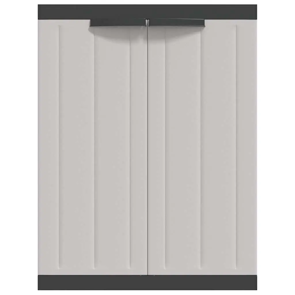 Outdoor Storage Cabinet Grey Black Garden Cupboard Lockable Adjustable Shelves