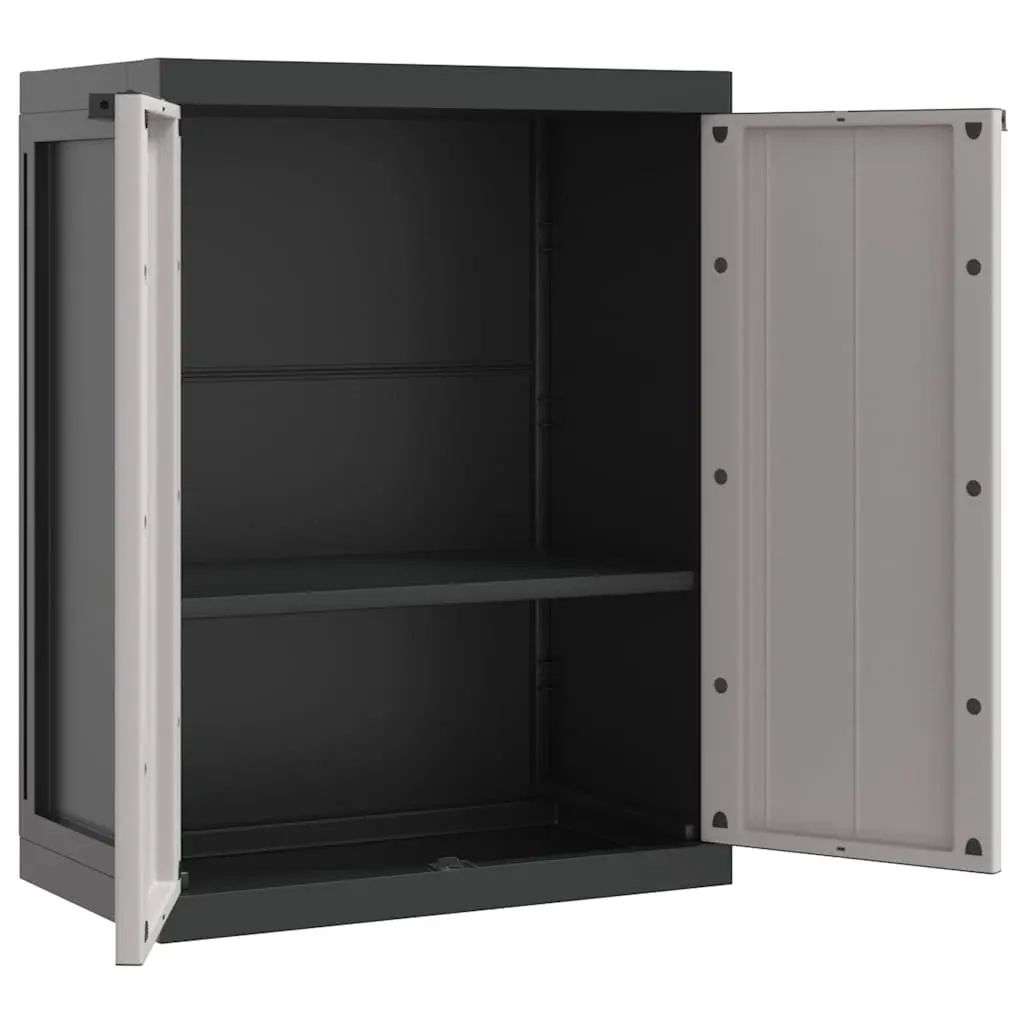 Outdoor Storage Cabinet Grey Black Garden Cupboard Lockable Adjustable Shelves