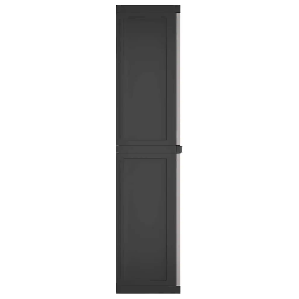 Outdoor Storage Cabinet Garden Grey Black Adjustable Shelves 65 x 37 x 165 cm