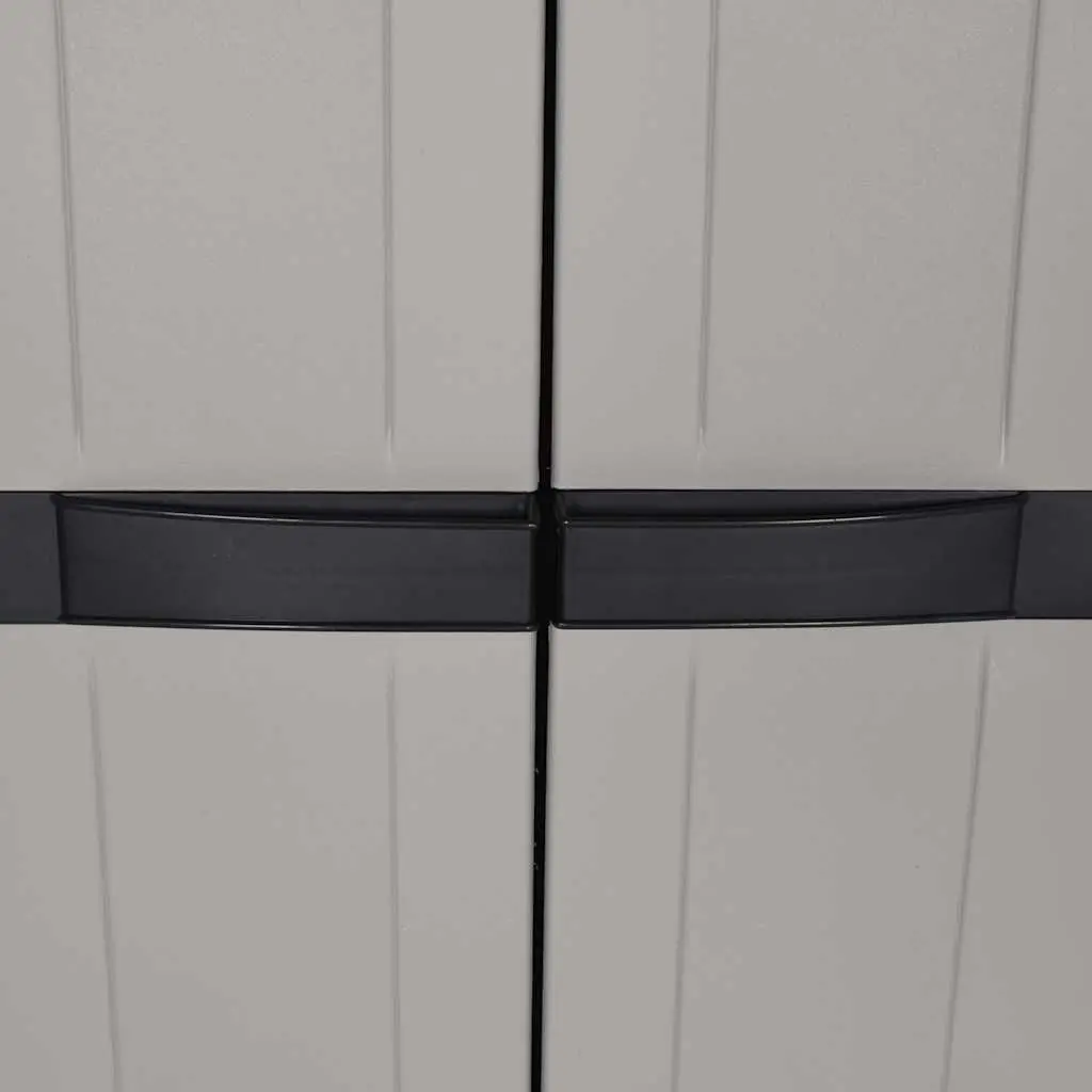 Outdoor Storage Cabinet Garden Grey Black Adjustable Shelves 65 x 37 x 165 cm