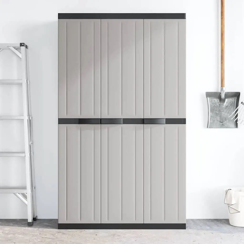 Outdoor Storage Cabinet Grey Black Garden Cupboard Weather-Resistant Organiser