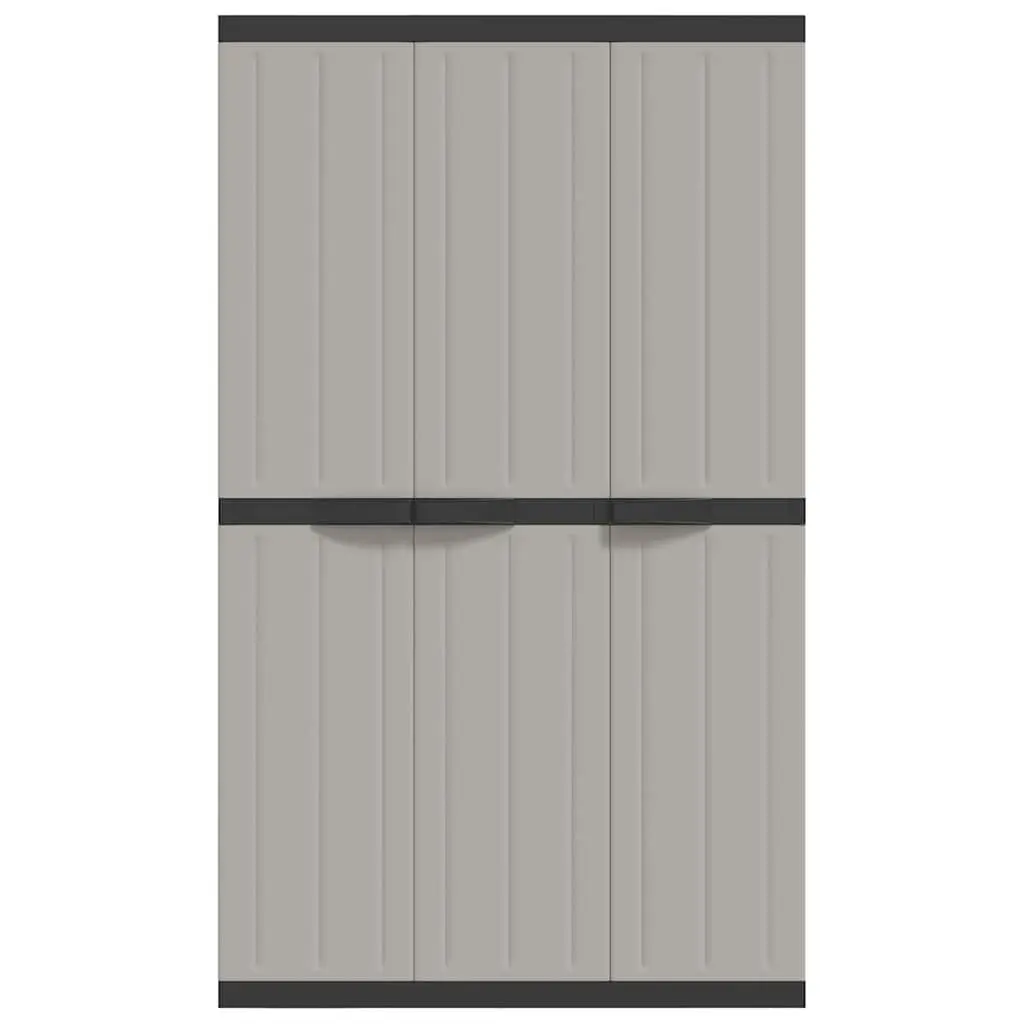 Outdoor Storage Cabinet Grey Black Garden Cupboard Weather-Resistant Organiser