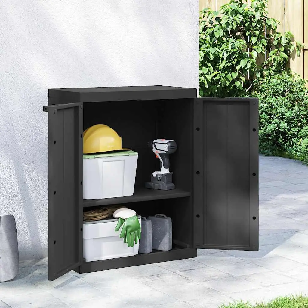 Outdoor Storage Cabinet for Garden 65x37x85cm Lockable Black
