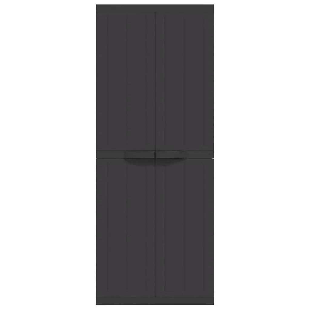 Outdoor Storage Cabinet Black Garden Cupboard Lockable Shelf Organiser 65 x 37 x 165 cm