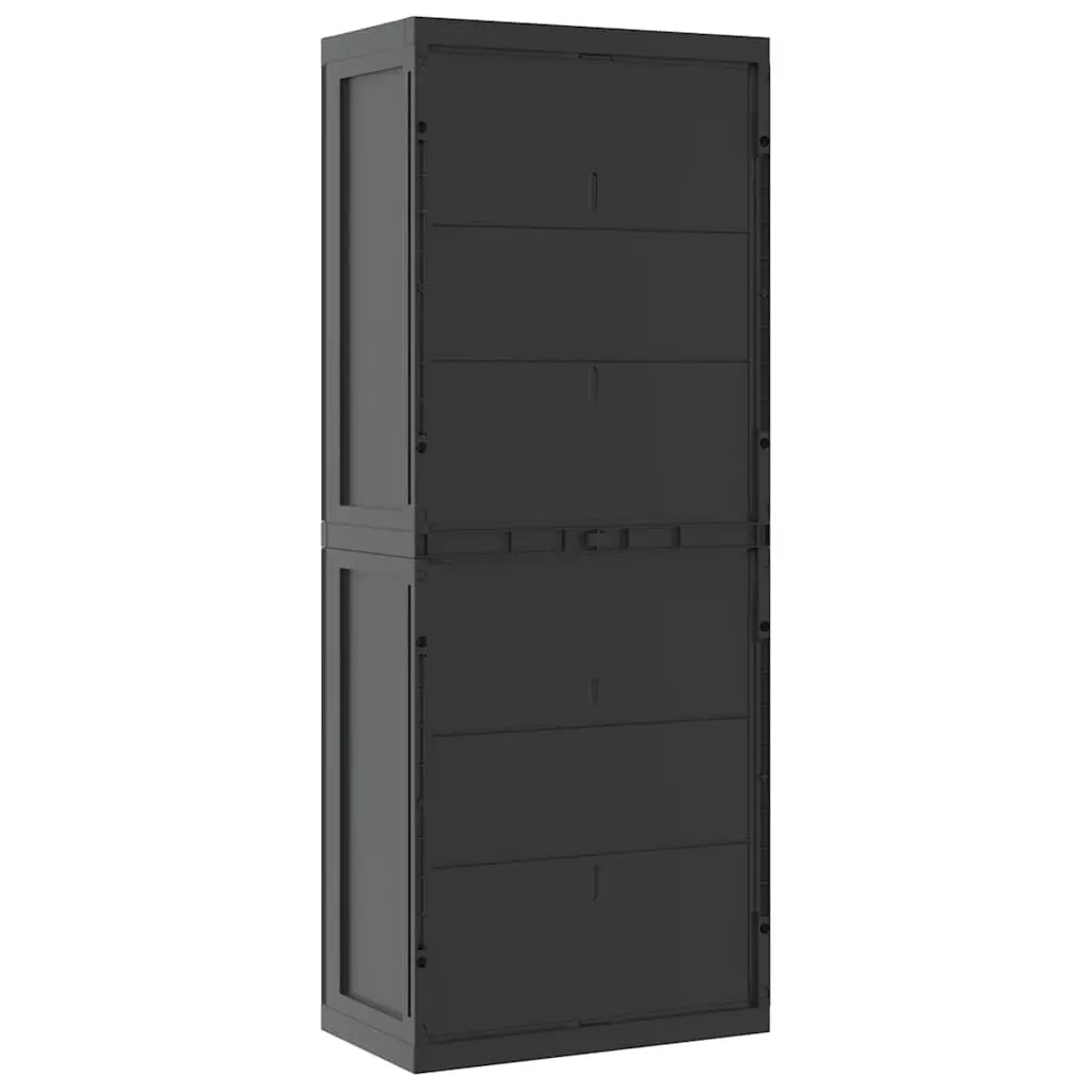 Outdoor Storage Cabinet Black Garden Cupboard Lockable Shelf Organiser 65 x 37 x 165 cm