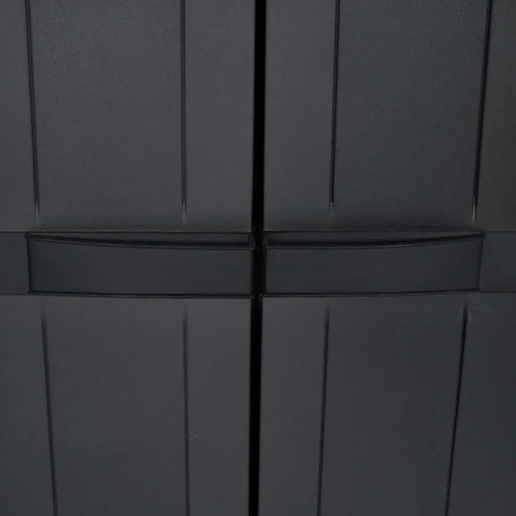 Outdoor Storage Cabinet Black Garden Cupboard Lockable Shelf Organiser 65 x 37 x 165 cm