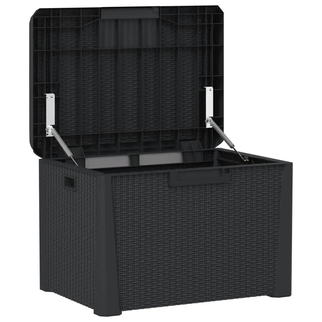 125L Anthracite Rattan Look Storage Box