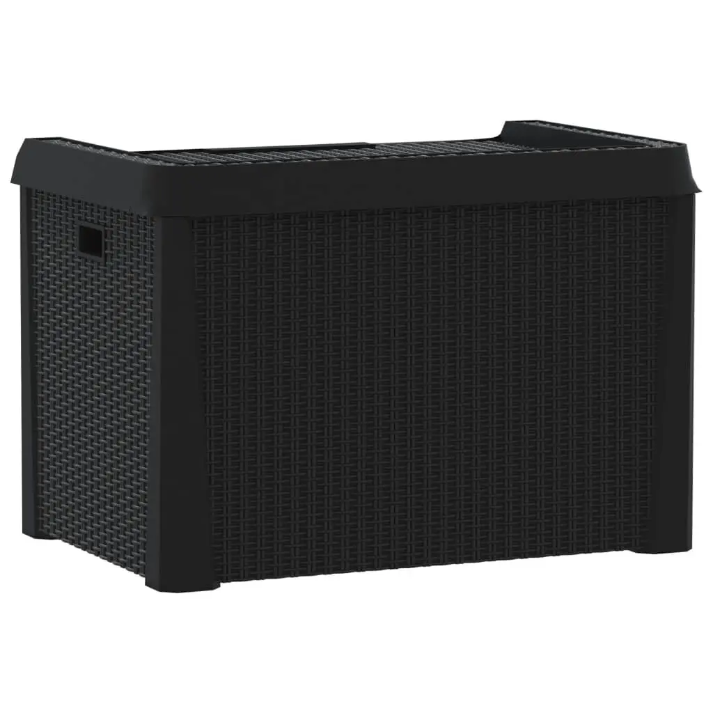 125L Anthracite Rattan Look Storage Box