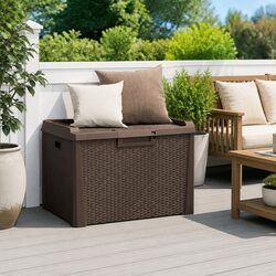 Garden Storage Box - 125L, Polypropylene, Brown