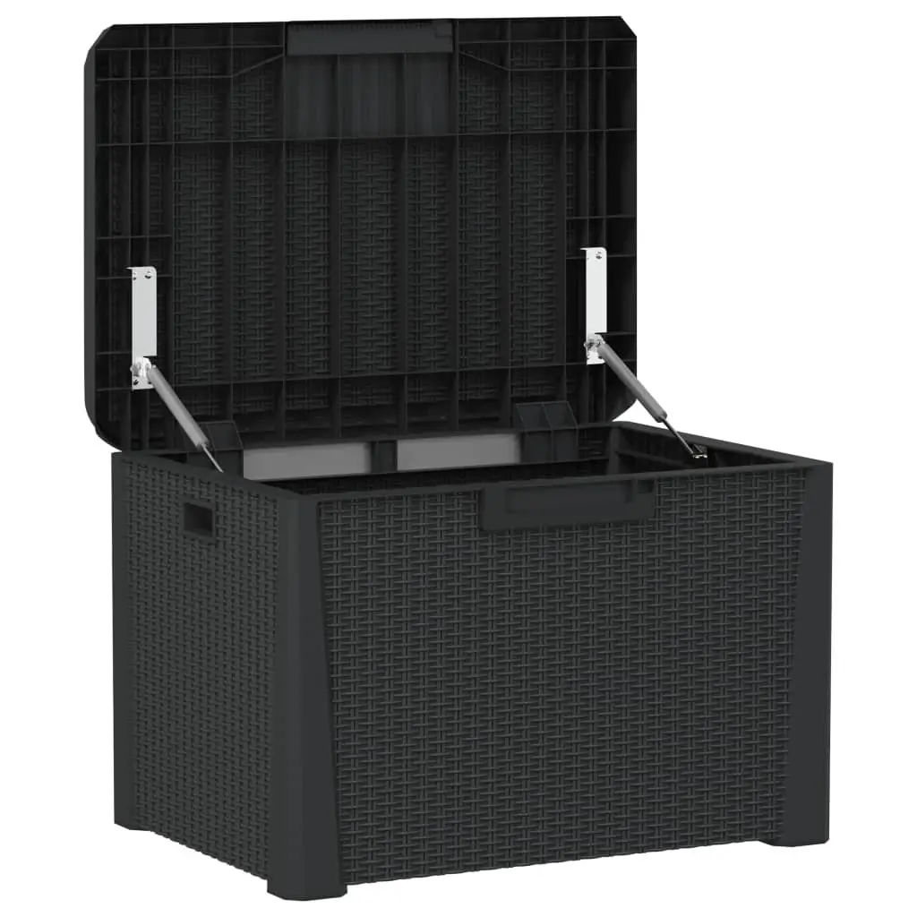 Anthracite Garden Storage Box with 125L Capacity and Cushion