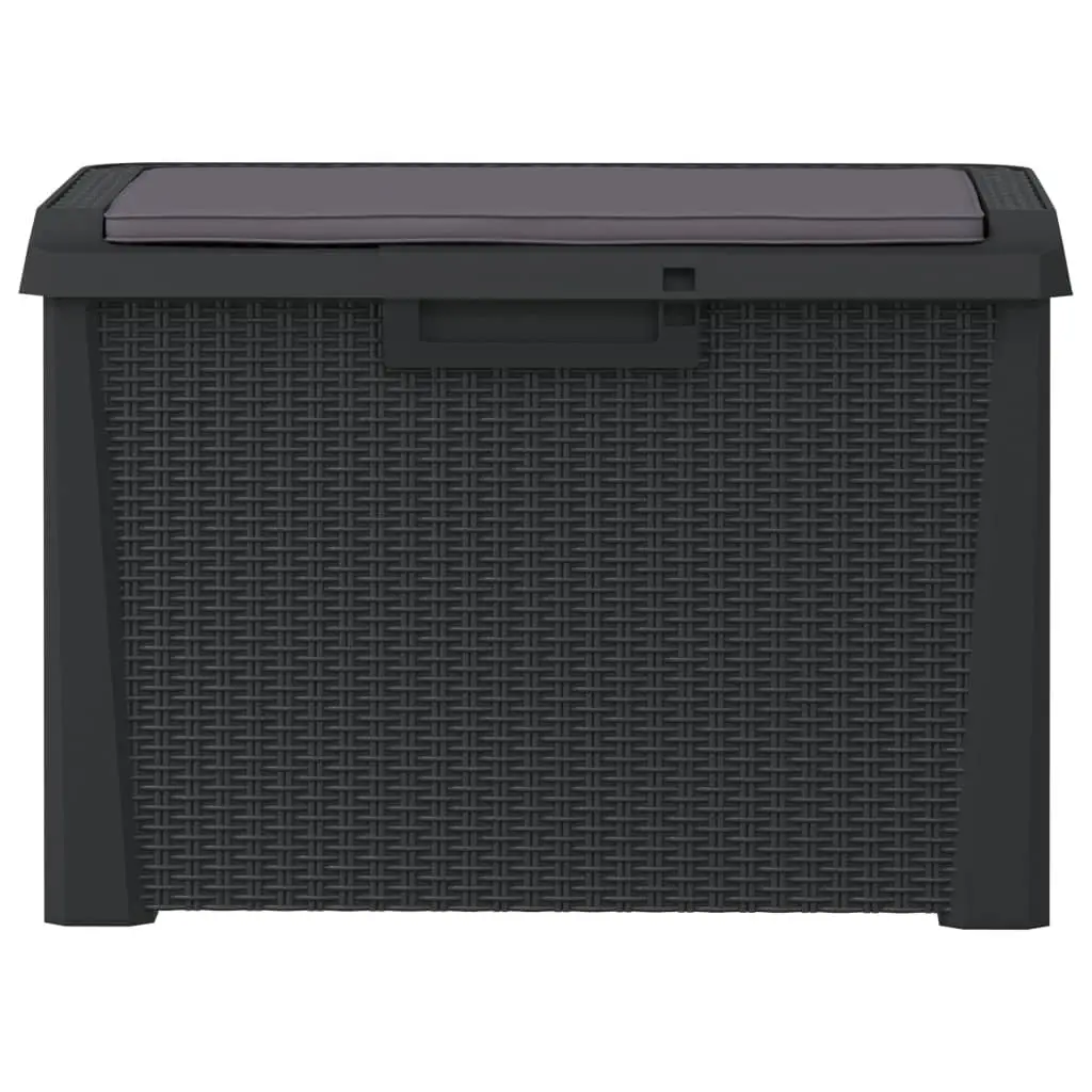 Anthracite Garden Storage Box with 125L Capacity and Cushion