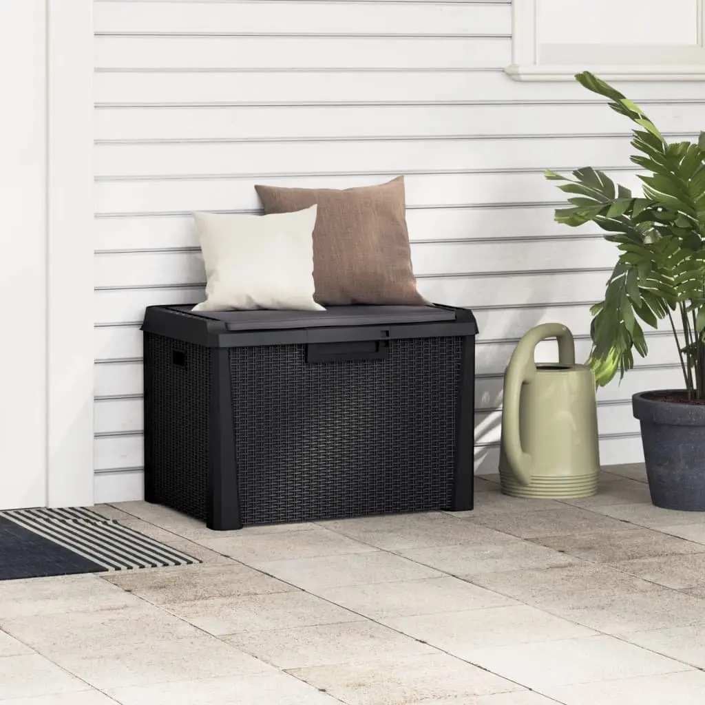 Anthracite Garden Storage Box with 125L Capacity and Cushion