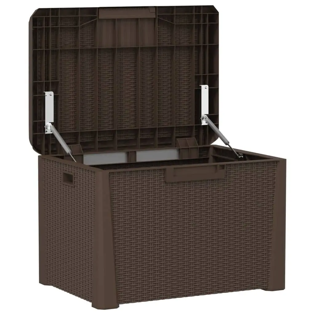 Garden Storage Box Outdoor Patio 125L with Seat Cushion Brown